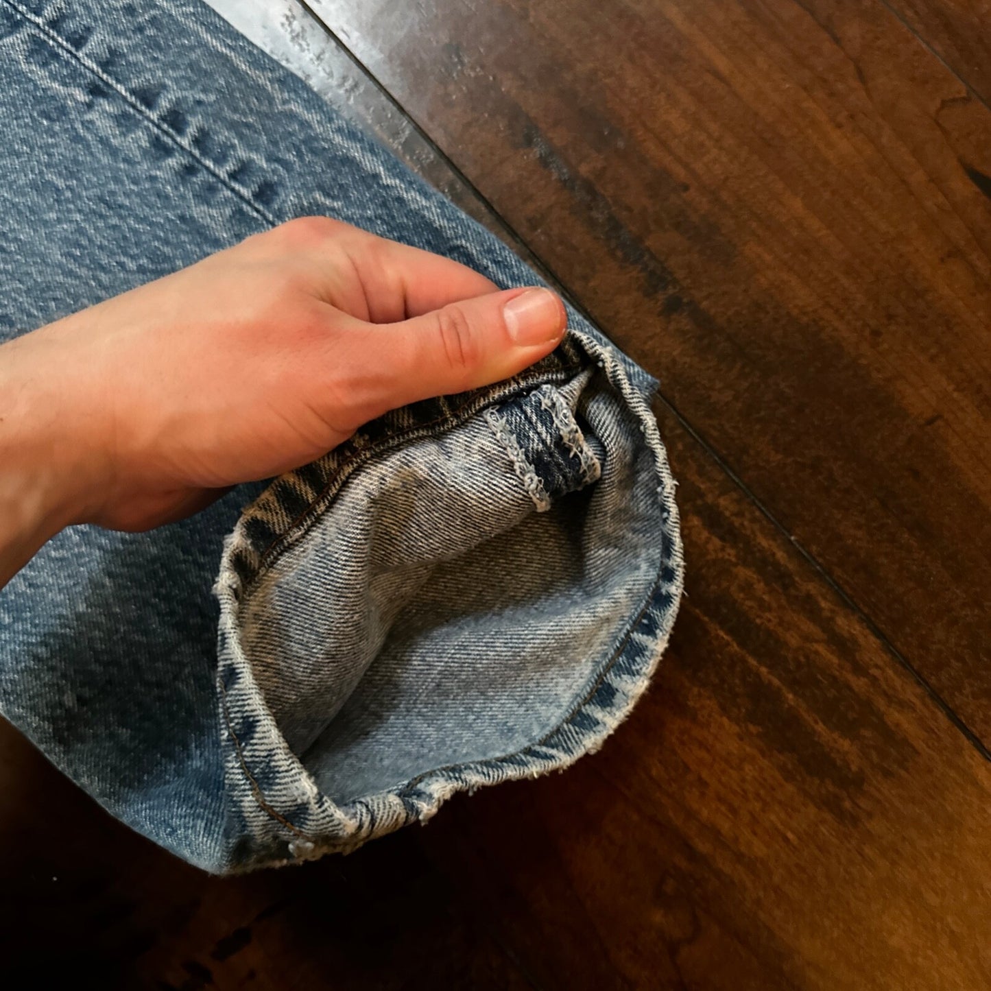 VTG 80s Levis 501 Button Fly 35x32 USA Tag Jeans Straight Wash Blue XX Act 31x31