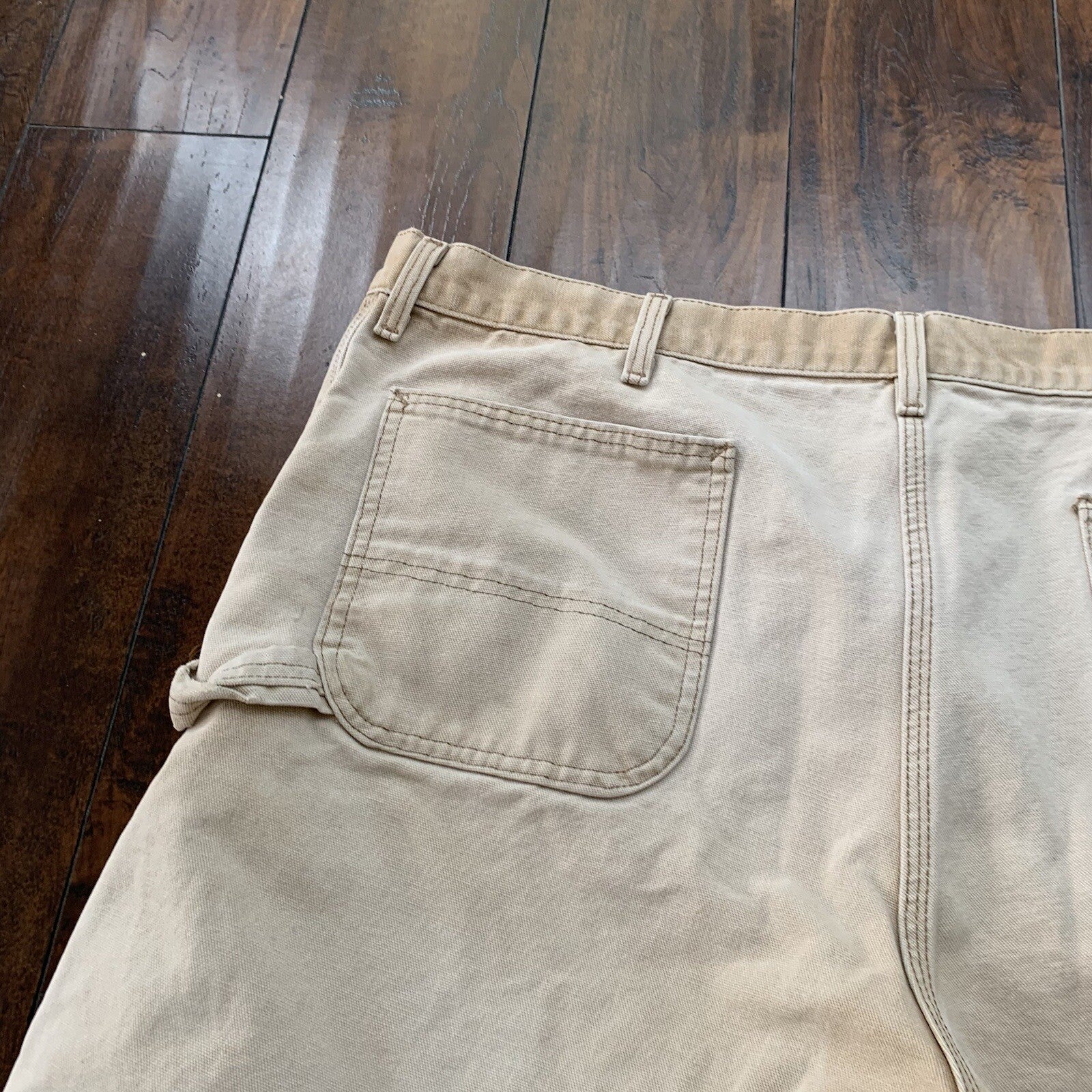 Vintage USA Made Carhartt Men's Thrashed Canvas Carpenter Shorts 90s Double Knee
