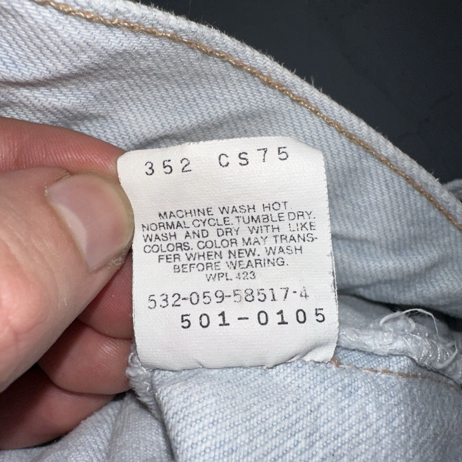 Levis 501 Vintage 90s USA XX Straight Leg Jeans White Light Wash 38x30 Act 34x29