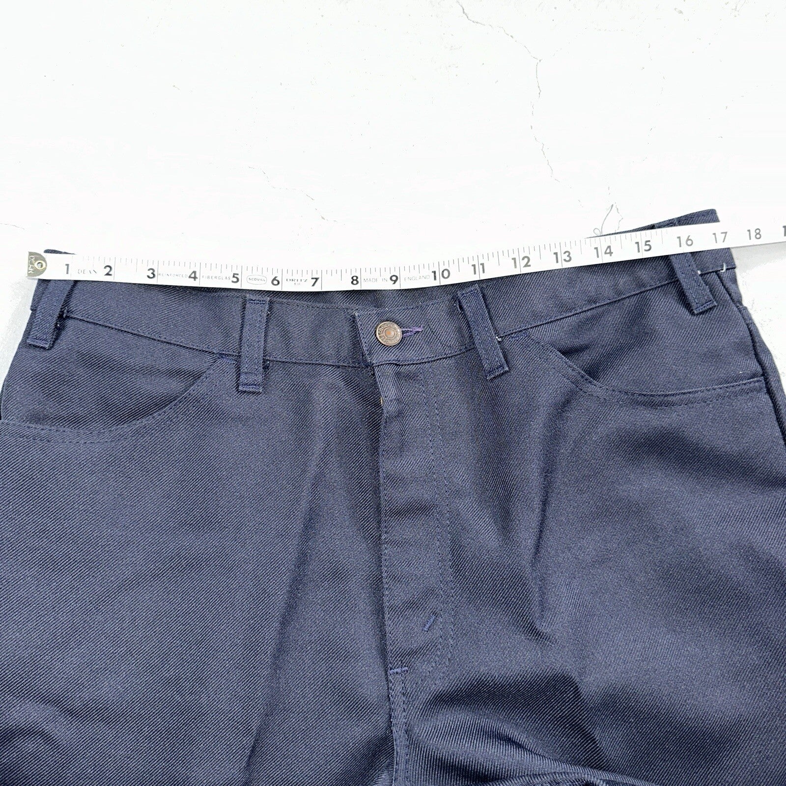 Levis 70s USA 517 36x32 Bootcut Pants Navy Blue Polyester Slacks Vintage 34x27