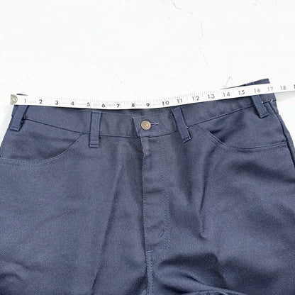 Levis 70s USA 517 36x32 Bootcut Pants Navy Blue Polyester Slacks Vintage 34x27