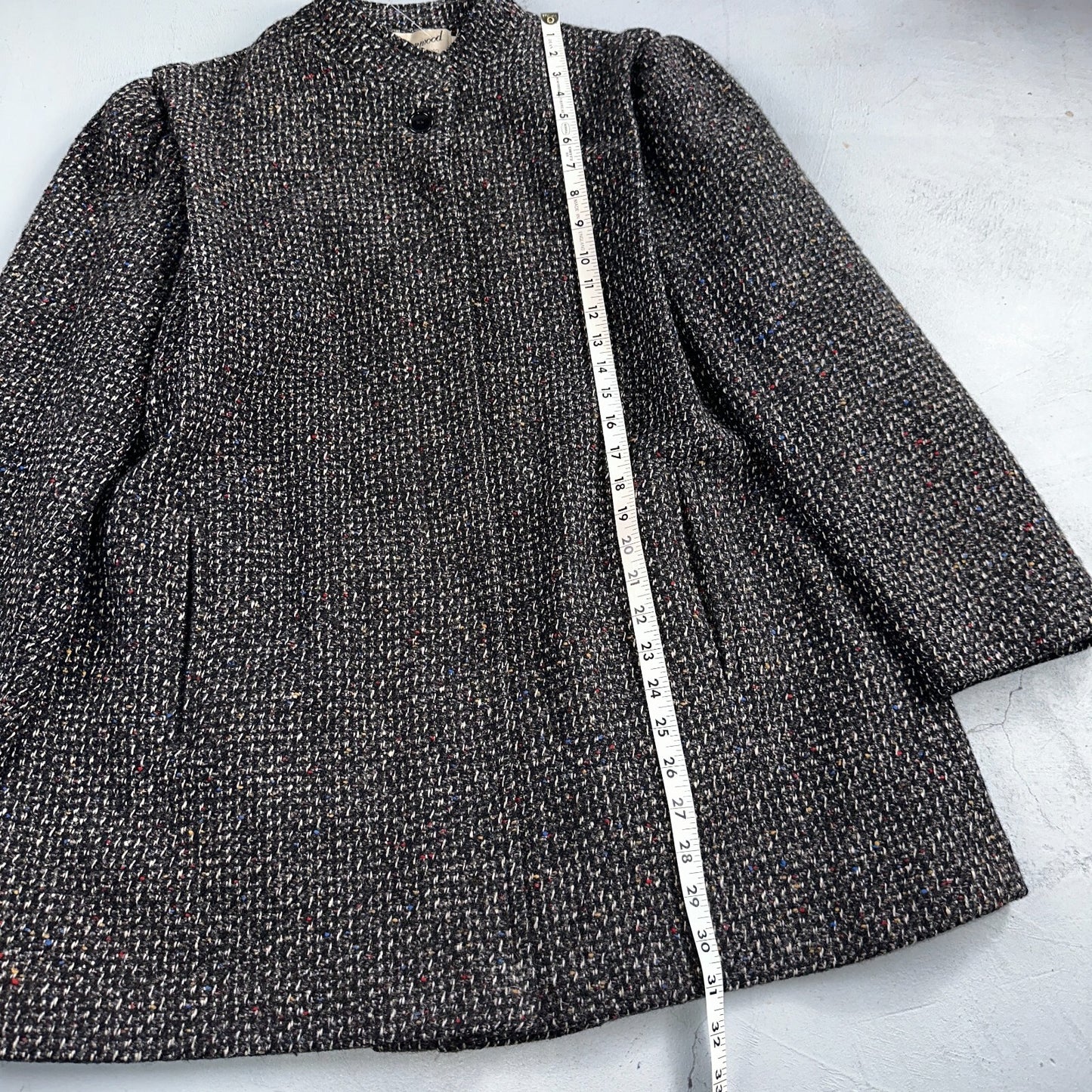Sherwood of Ohio Jacket Pea Coat 1970s Cloak USA 70s Rockabilly Speckle Wool