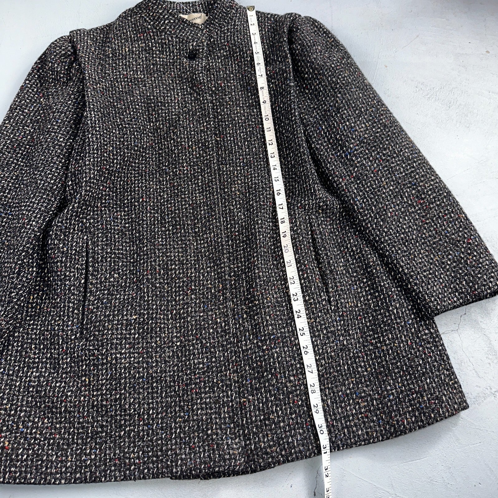 Sherwood of Ohio Jacket Pea Coat 1970s Cloak USA 70s Rockabilly Speckle Wool