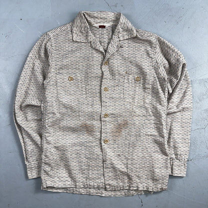 VTG 50s 60s Towncraft Penneys Loop Collar Button Up Shirt Rockabilly Boys 14 Kid