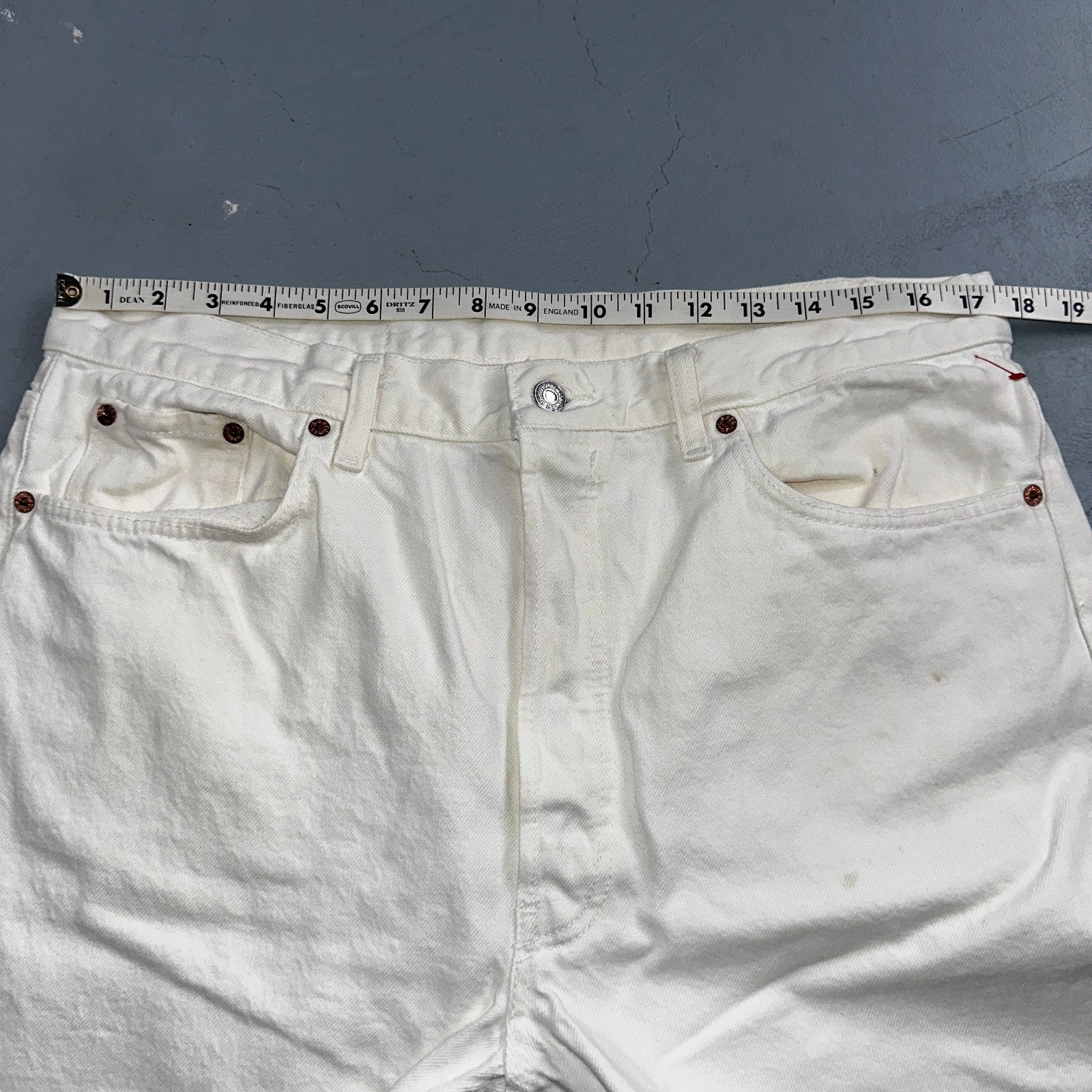 Levis 501 Vintage 80s USA XX Straight Leg Jeans White Light Wash 38x32 Act 35x31