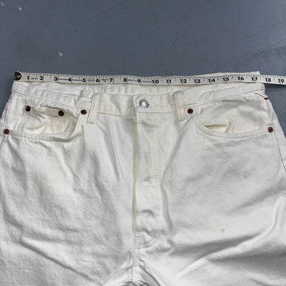 Levis 501 Vintage 80s USA XX Straight Leg Jeans White Light Wash 38x32 Act 35x31