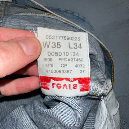 Levis 501 Vintage Y2K XX Straight Leg Jeans Blue Light Wash 35x34 Act 34x34