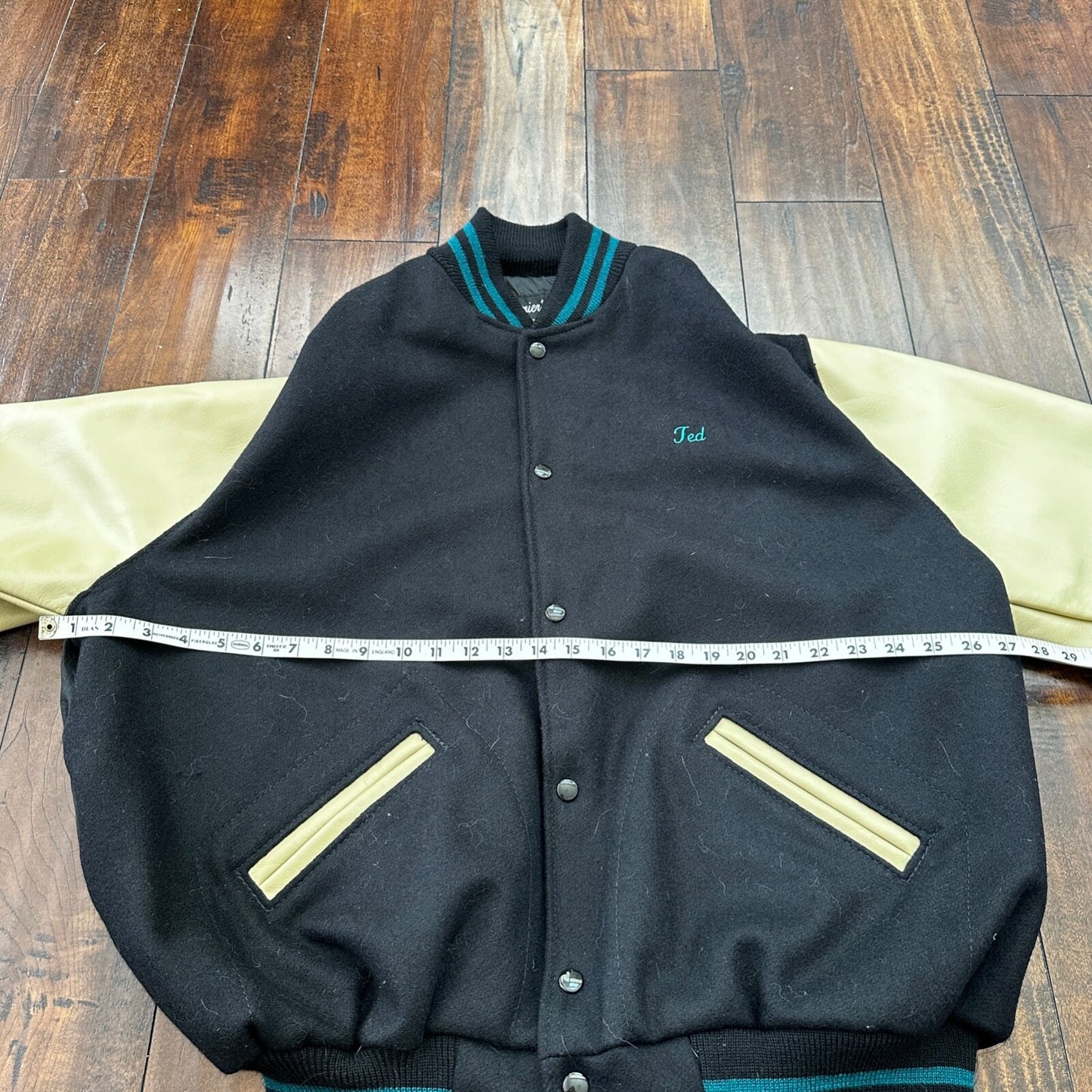 VTG Graffiti Alley Varsity Leather Letterman 70s Jacket 48 Portland Cars Racing