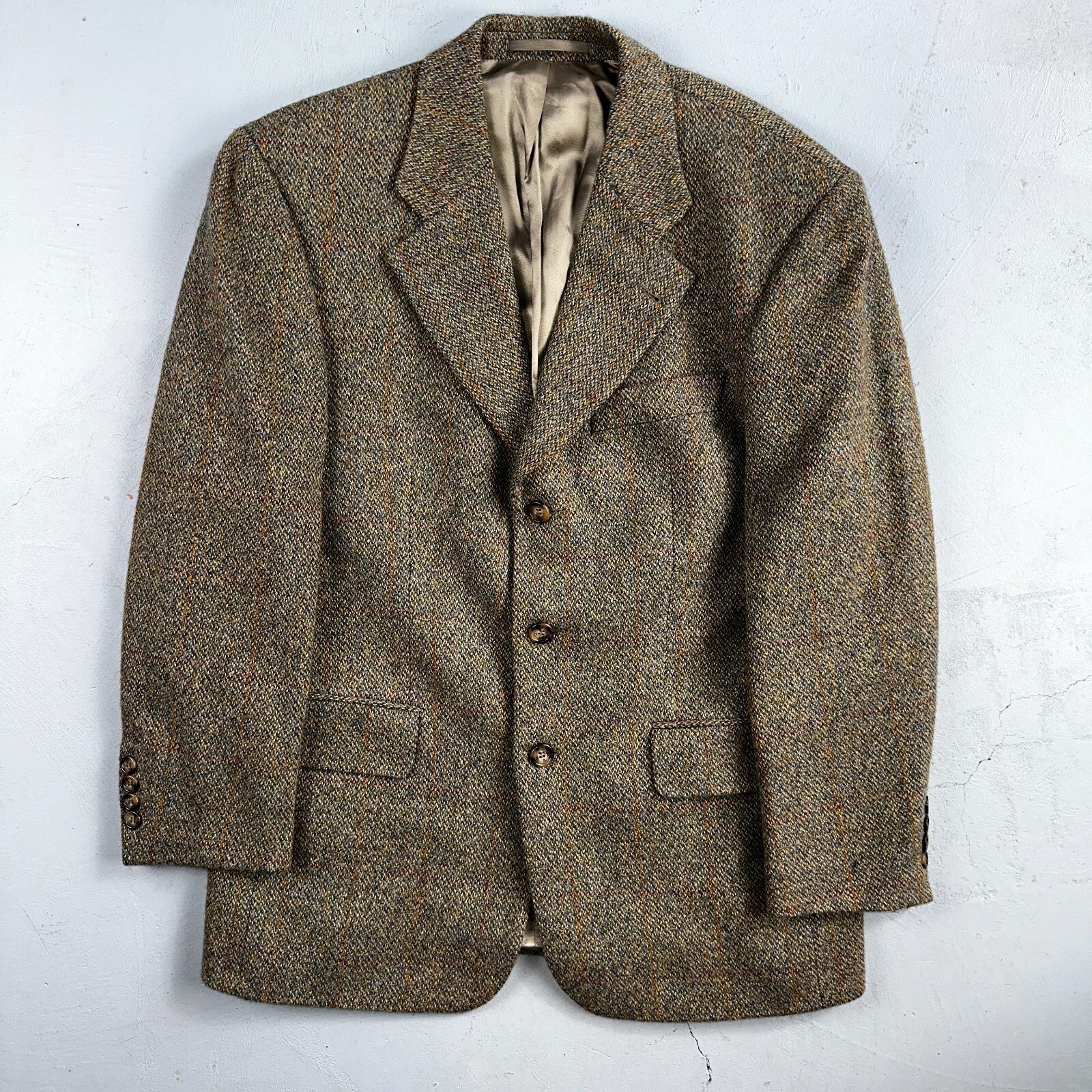 VTG Hugo Boss Alexander Scotland Wool 40 Short Sport Coat Blazer Jacket Tweed