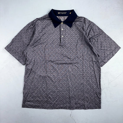 Joey Rodolfo 1879 Men's 2XL Short Sleeve Royal Blue Hokulia Striped Golf Shirt