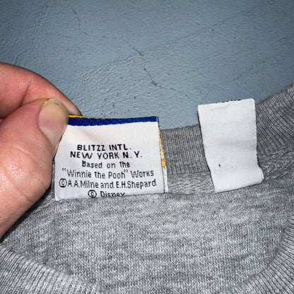 Pooh VTG Real Bears Never Ask Crew Neck Sweatshirt XL Embroidered Grey 90s