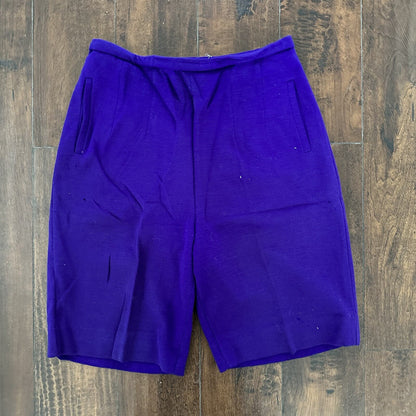 Vintage USA Rockabilly Womens Shorts Disco Skirt 70s 80s Purple Funky Basic
