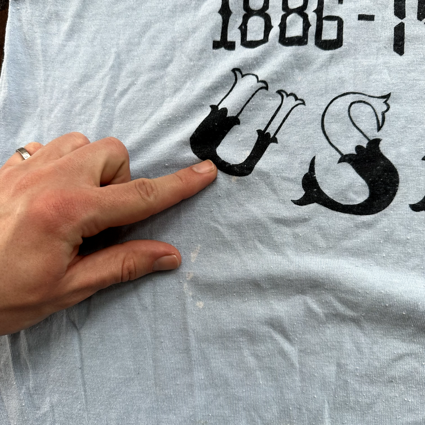 Oregon Elgin USA Vintage T Shirt 1986 80s Single Stitch Blue Running Eugene