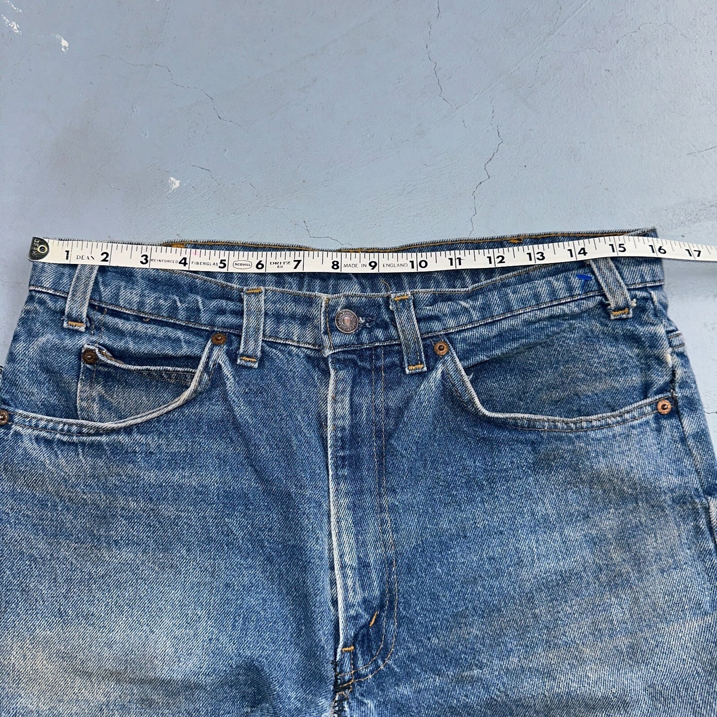 Levis 517 Vintage 80s USA Orange Tab Bootcut Flare Blue Worn Jeans Act 32x31