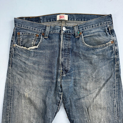 Levis 501 Vintage Y2K XX Straight Leg Jeans Blue Med Wash 33x34 Act 33x33
