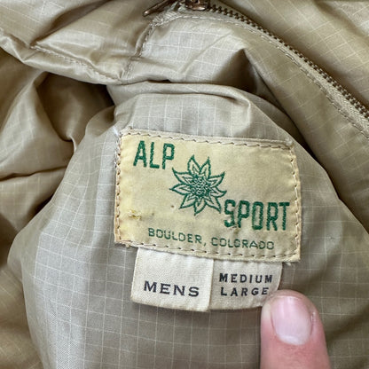 Vintage 1960s Goose Down Alp Sport Jacket L Ski Parka Coat Red Talon zip Bauer