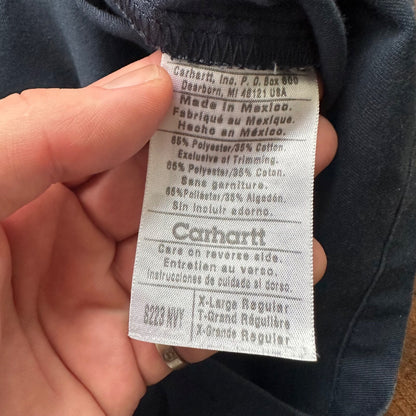 Carhartt Button Down Up Shirt Adult XL Tan Short Sleeve S223 NVY Men’s