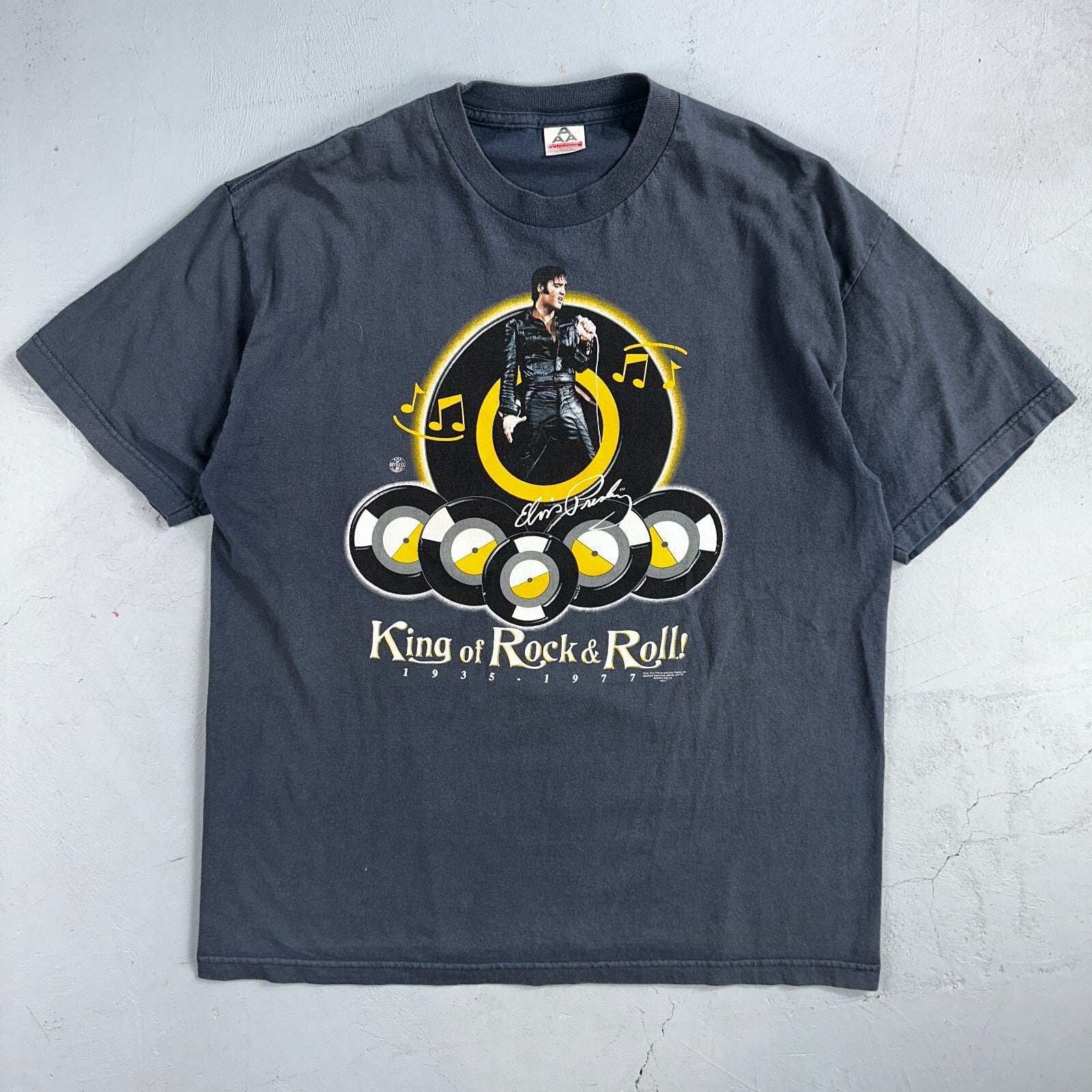 Elvis Presley Rock n Roll VTG T Shirt Happy Birthday Vegas Y2K 2000s XL Music