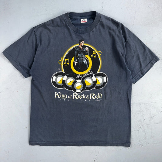 Elvis Presley Rock n Roll VTG T Shirt Happy Birthday Vegas Y2K 2000s XL Music