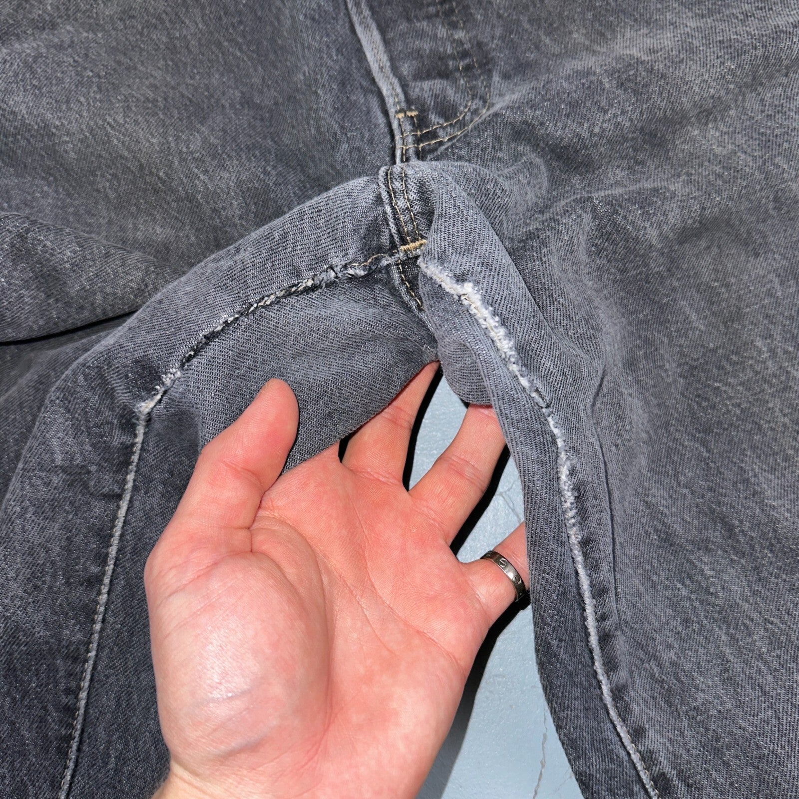 Levis 501 Vintage 80s USA XX Straight Leg Jeans Womens Faded Grey Wash Act 26x31