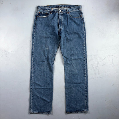 Levis 501 Vintage Y2K 90s XX Straight Leg Jeans Blue Med Wash 38x34 Act 37x33