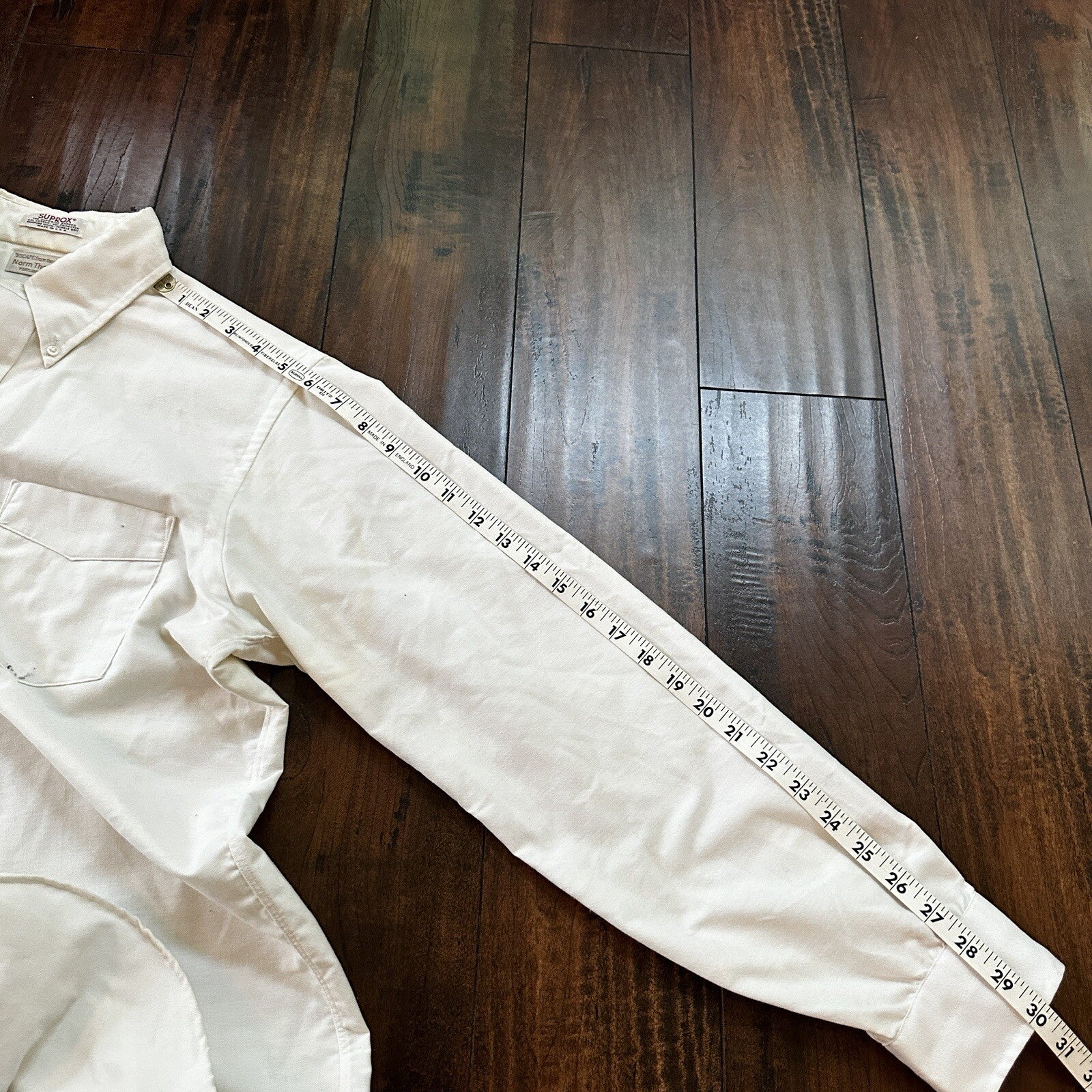 Vintage Norm Thompson USA Mens Long Sleeve Button Up Shirt White 80s