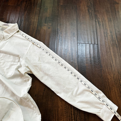 Vintage Norm Thompson USA Mens Long Sleeve Button Up Shirt White 80s