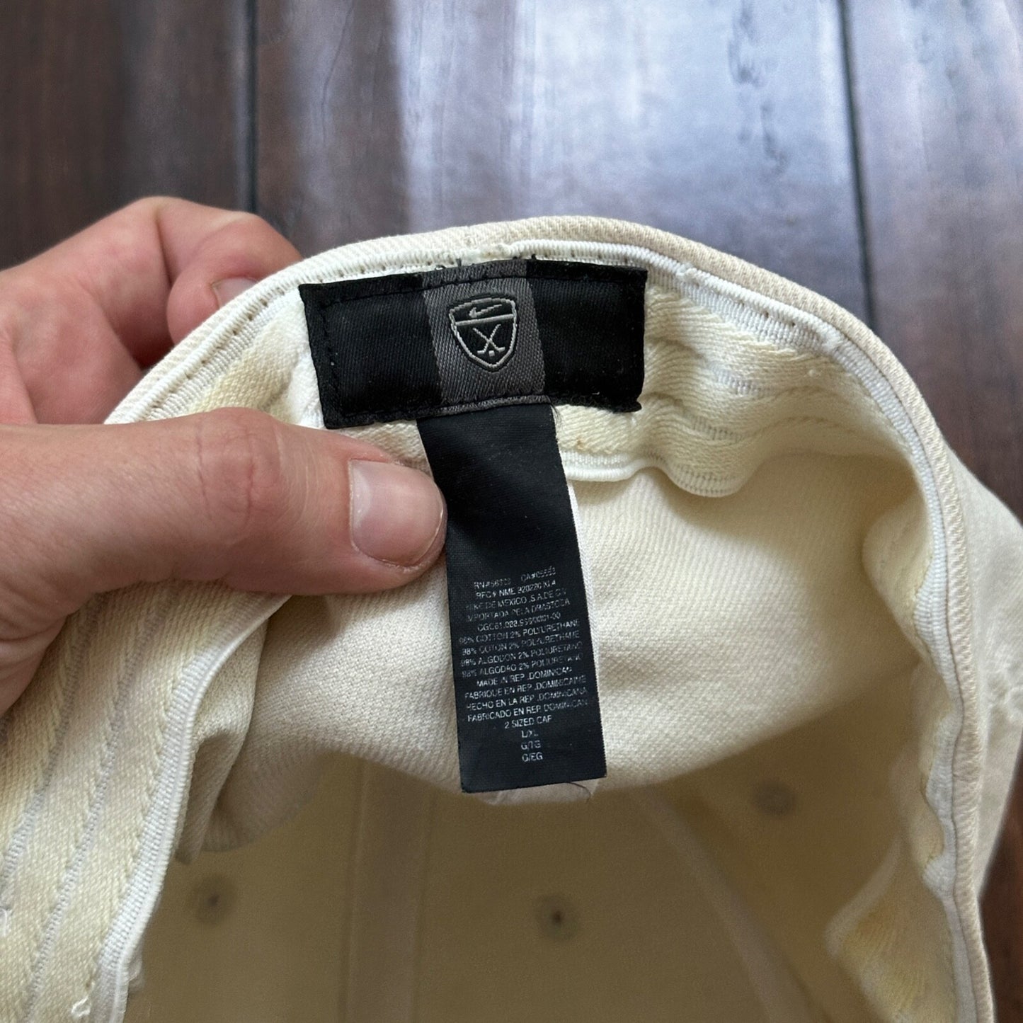 Nike Golf Y2K VTG Hat Cap Snapback White Yellowish Fitted L/XL