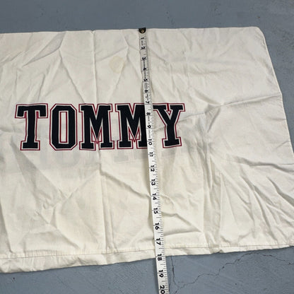 Tommy Hilfiger Vintage Standard Pillowcases White Name Spellout Cool 90s USA