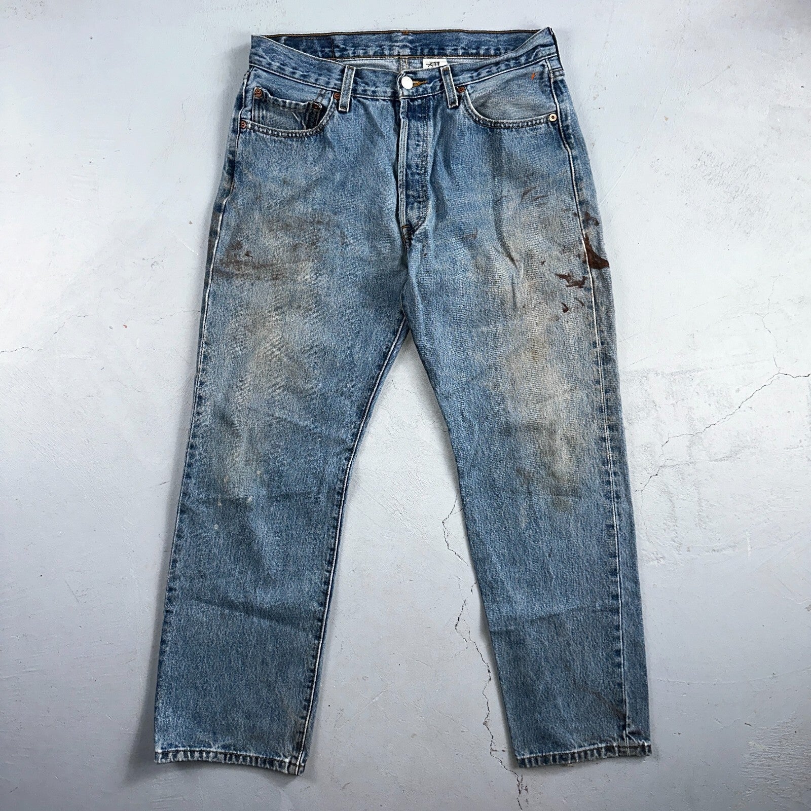 Levis 501 Vintage Y2K XX Straight Leg Jeans Blue Med Wash 34x30 Act 32x28