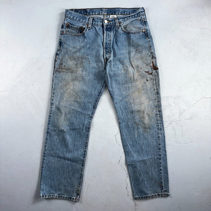 Levis 501 Vintage Y2K XX Straight Leg Jeans Blue Med Wash 34x30 Act 32x28