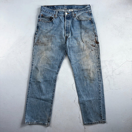 Levis 501 Vintage Y2K XX Straight Leg Jeans Blue Med Wash 34x30 Act 32x28