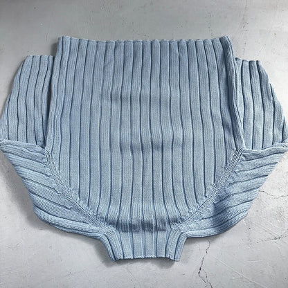 Vintage 90s Lands End 100% Cotton Chunky Ribbed Knit High Neck Sweater Size L