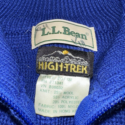 LL Bean VTG Sweater Mens Size M Red Blue Wool Blend High Trek Colorblock 80s