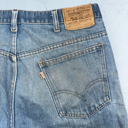 Levis 517 Vintage 80s USA Orange Tab Bootcut Flare Blue Jeans Talon Act 34x29