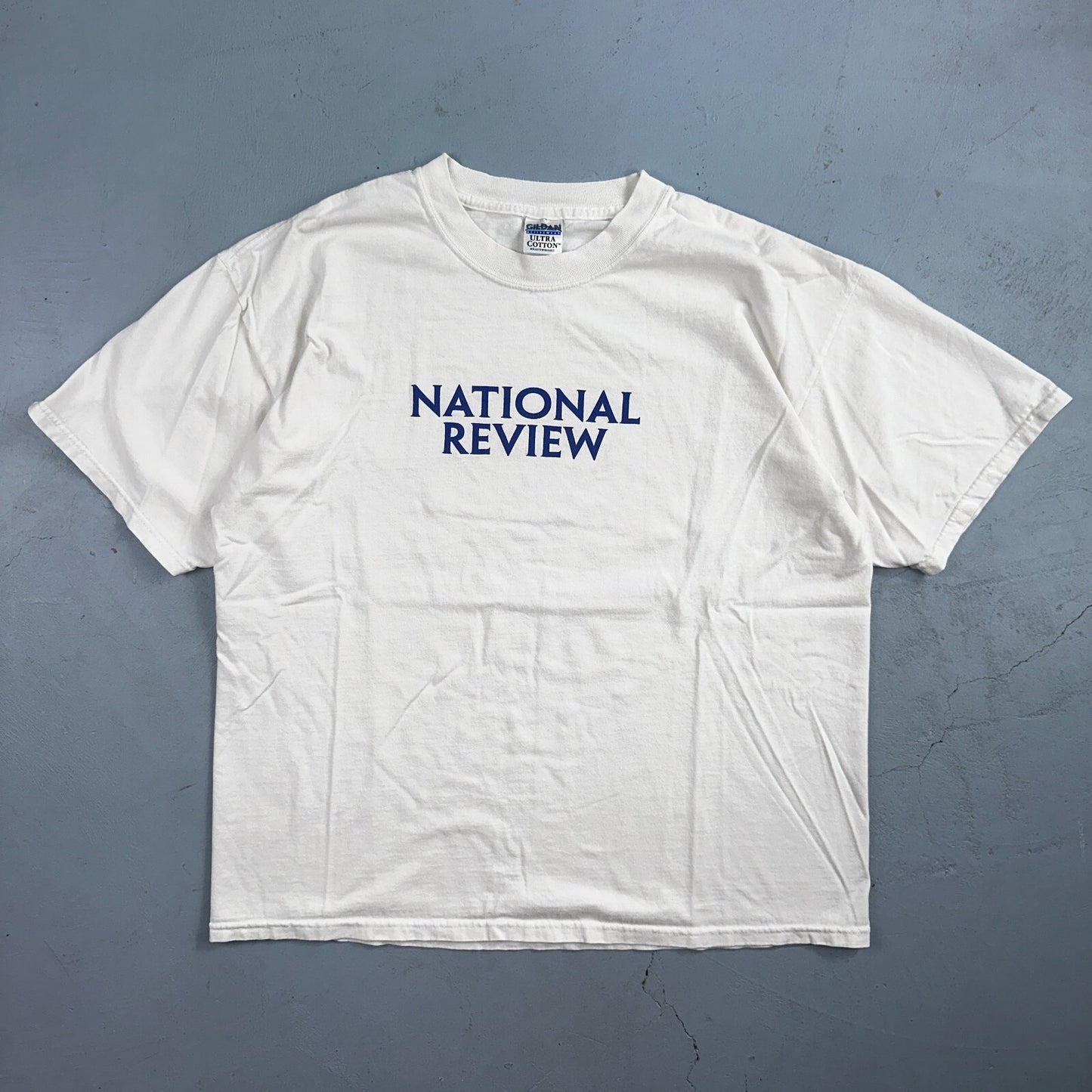 National Review Gildan Y2K VTG T Shirt White XL Graphic Text Quote Travel Music