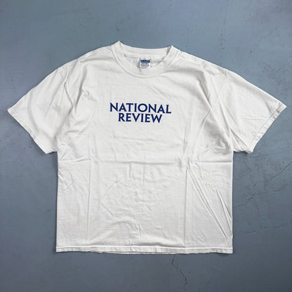 National Review Gildan Y2K VTG T Shirt White XL Graphic Text Quote Travel Music