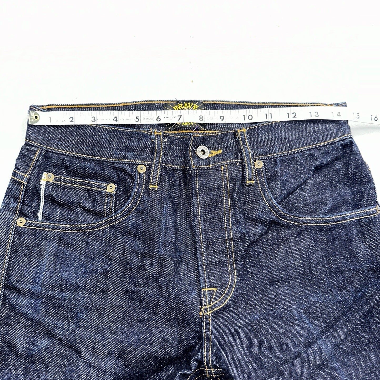 Brave Star Jeans Mens 30x30 Blue Selvedge Cone Denim Dark Wash Button Fly