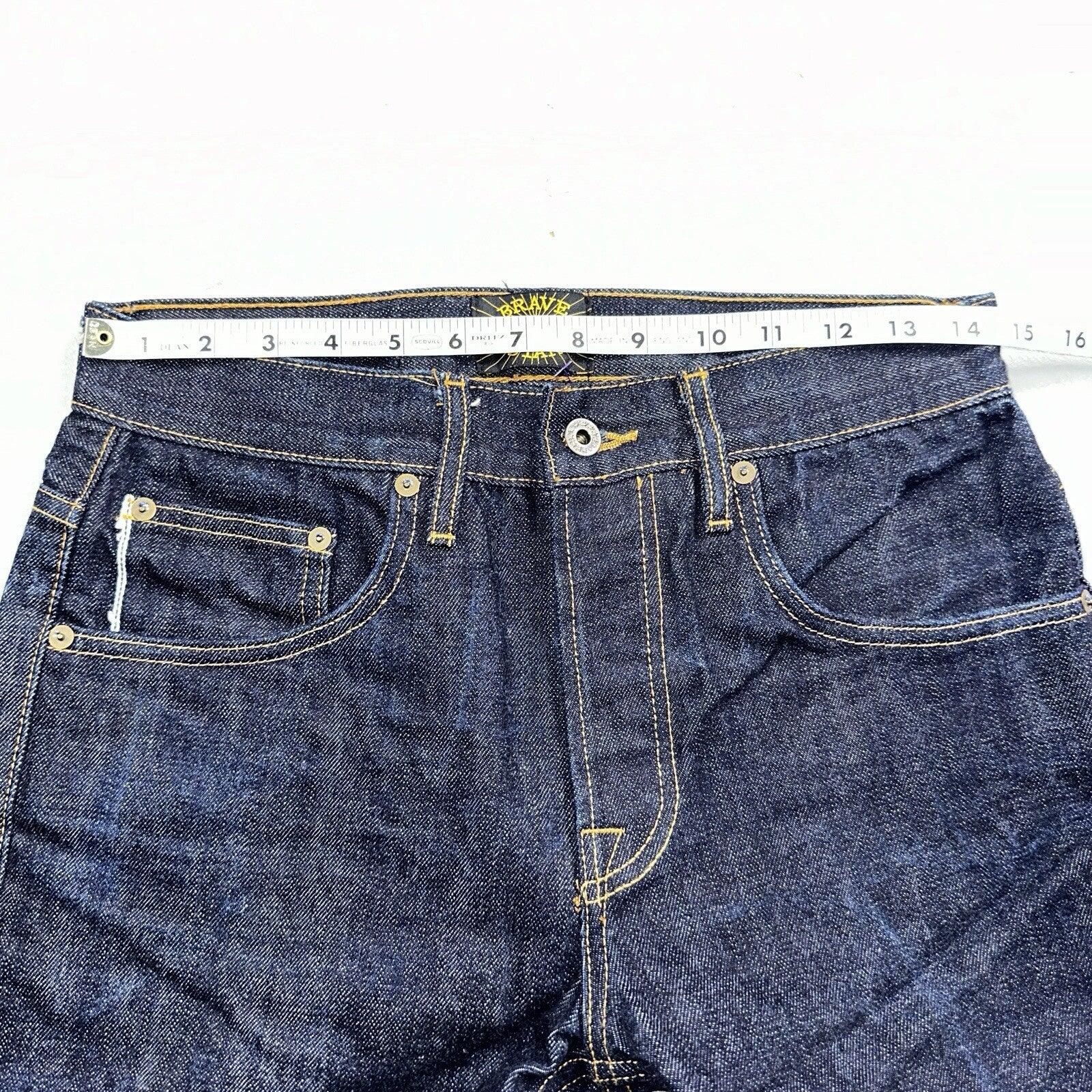 Brave Star Jeans Mens 30x30 Blue Selvedge Cone Denim Dark Wash Button Fly
