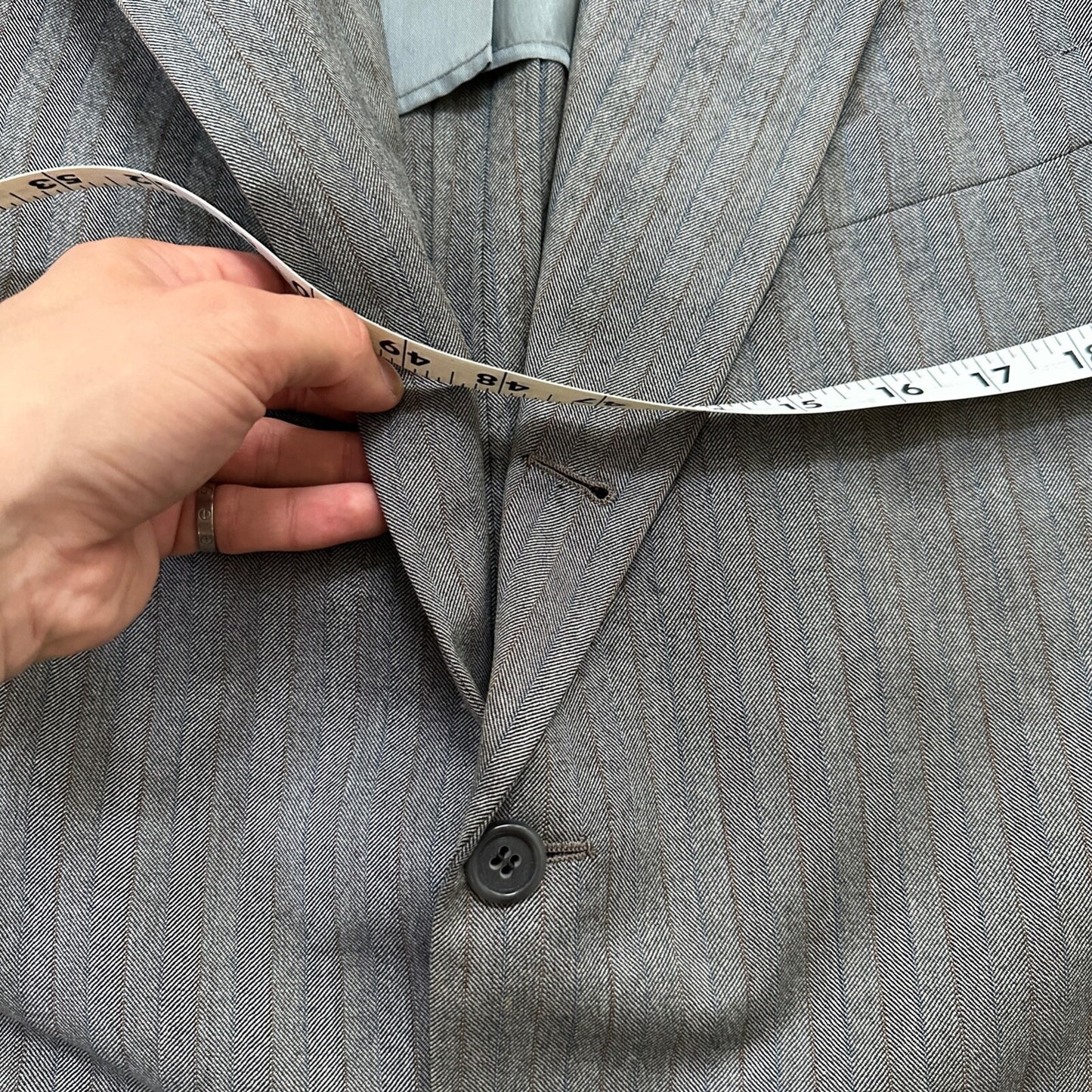 1960s 1970s Brown Striped Sport Jacket VTG Mens Suit 41 33x27 Rockabilly Wool