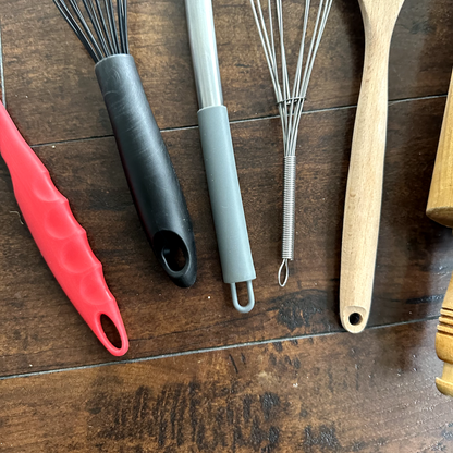 Kitchen Utensils Spatula Rolling Pin Wooden Spoon Mixing Spreading Glaze Lot Set