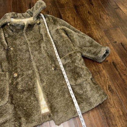 Vtg 50s 60s WHITE STAG Faux Fur Button Up Coat Jacket Union Rockabilly Rare