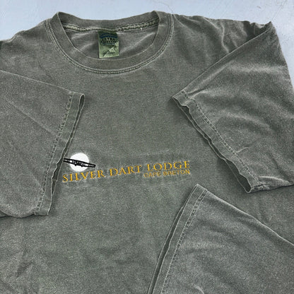 Silver Dart Lodge Y2K VTG T Shirt Cape Breton Green Gildan Embroidery XL