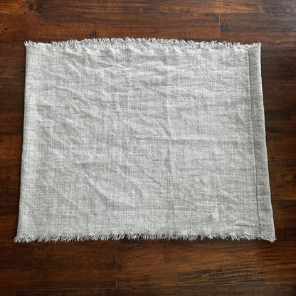 Gray Solid Stitched Scarf Lightweight Heather Winter Used Big Size Cute SQUARE