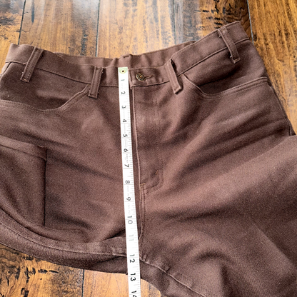 Levis Vintage 70s 517 35x32 Bootcut Pants Brown Polyester Slacks Act 33x31