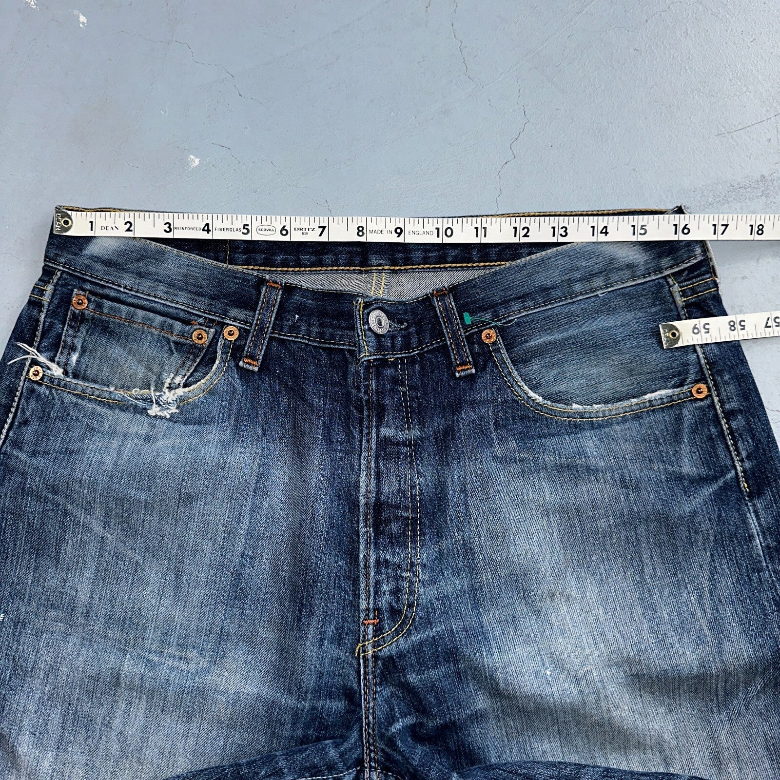 Levis 501 Vintage Y2K XX Straight Leg Jeans Blue Med Wash 34x34 Act 32x30