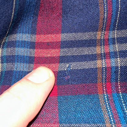 Sir Pendleton Shirt Mens Large Worsted Pure Virgin Wool Multicolor Plaid USA Red