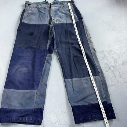 Vintage 1930s 1940s Buckleback Pants Denim Navy Blue Dungaree 30s 40s Rockabilly