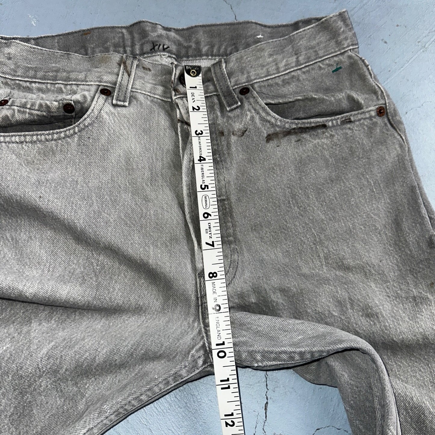 Levis 501 Vintage 90s USA XX Straight Leg Jeans Gray Med Wash 30x36 Act 28x34