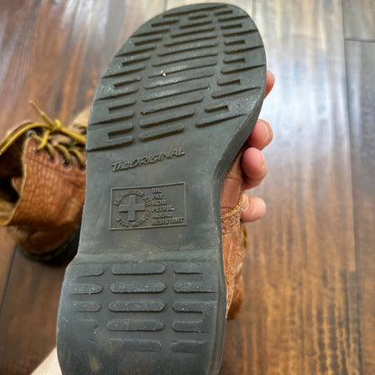 Dr. Martens Pascal Croc Brown Leather Lace-up Boots Women’s Size 6 HEAVY USED